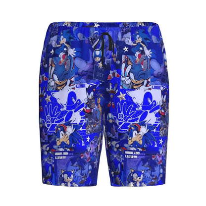 Pantalones cortos de pijama personalizados de Sonic the Hedgehog para hombre, para dormir y estar por casa