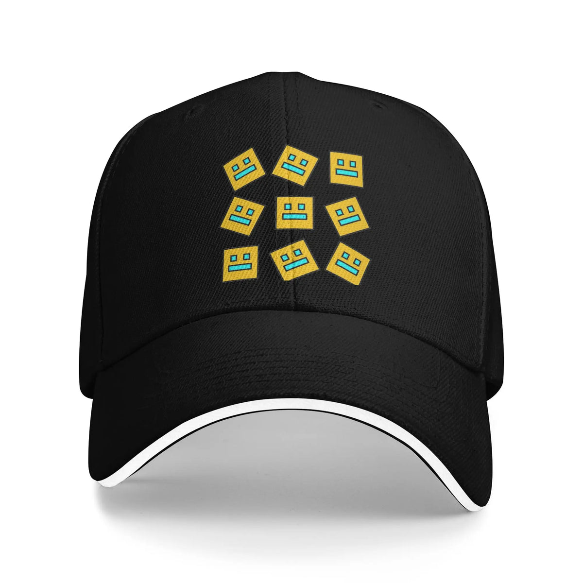 Geometry Game Dash Baseball Cap Casual Unblocked Level Sandwich Hat za moške in ženske, dihalna pokrivala za različne aktivnosti