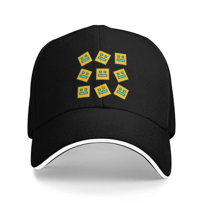 Geometry Game Dash Baseball Cap Casual Unblocked Level Sandwich Hat za moške in ženske, dihalna pokrivala za različne aktivnosti