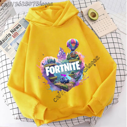 Casacos com capuz Fortnites para criança, sweatshirts anime Fortress Night, hoodies de jogo para primavera e outono, roupa desportiva infantil, presente