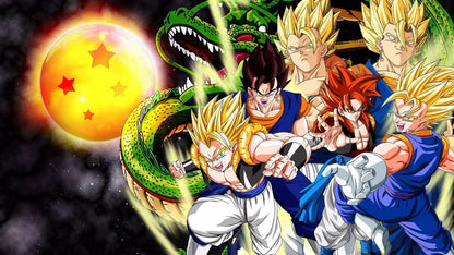 Pantalones cortos deportivos holgados unisex de Harajuku con estampado de anime de Goku de Dragon Ball, transpirables, de secado rápido y de doble capa. Nuevo producto de verano.