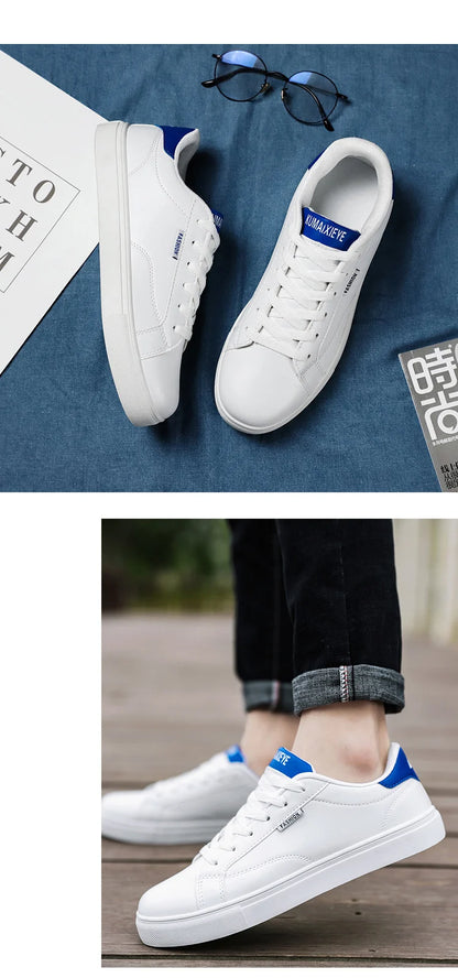 Men's Casual Skateboarding Shoes White Shoes Outdoors Leisure Sneakers Breathable Walking Shoes Flat Shoes Chaussure Homme 39-48
