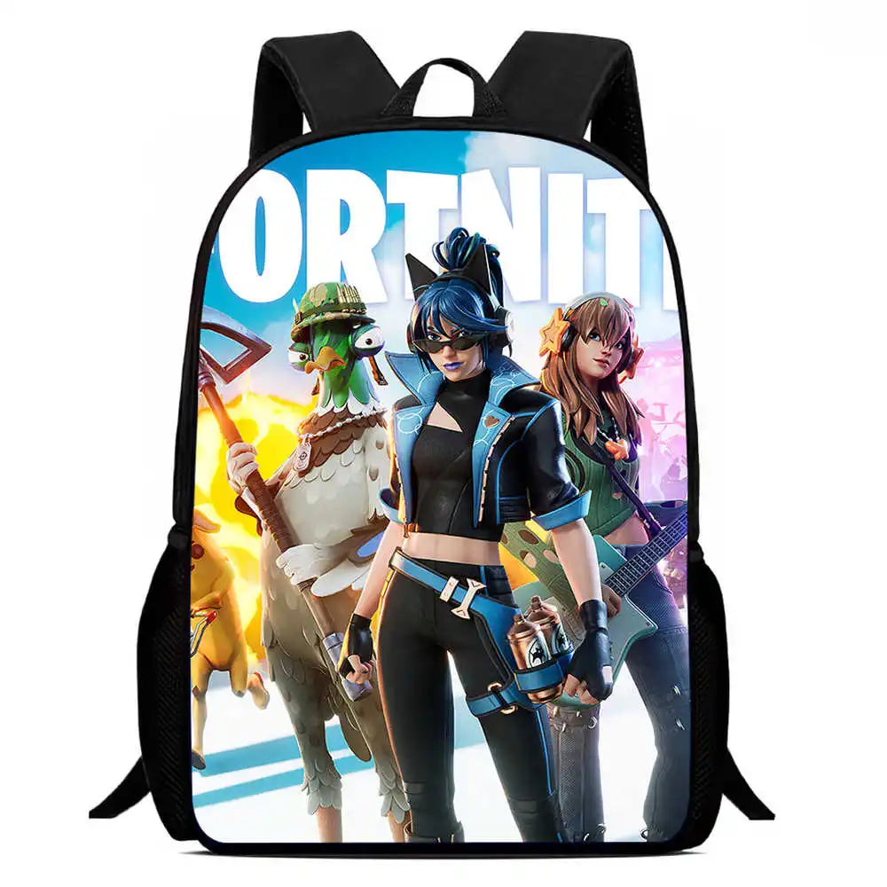 Kids School Backpack Cartoon Fort-nite Bags for Girls Boys Durable Lightweight Large Capacity Breathable