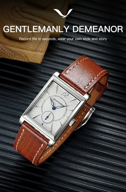 2025 New Fashion Specht & Söhne Square Watch Men's Watches Ultrathin Japan Movement Casual Men's Watch Black Color Men's Watch 26MM