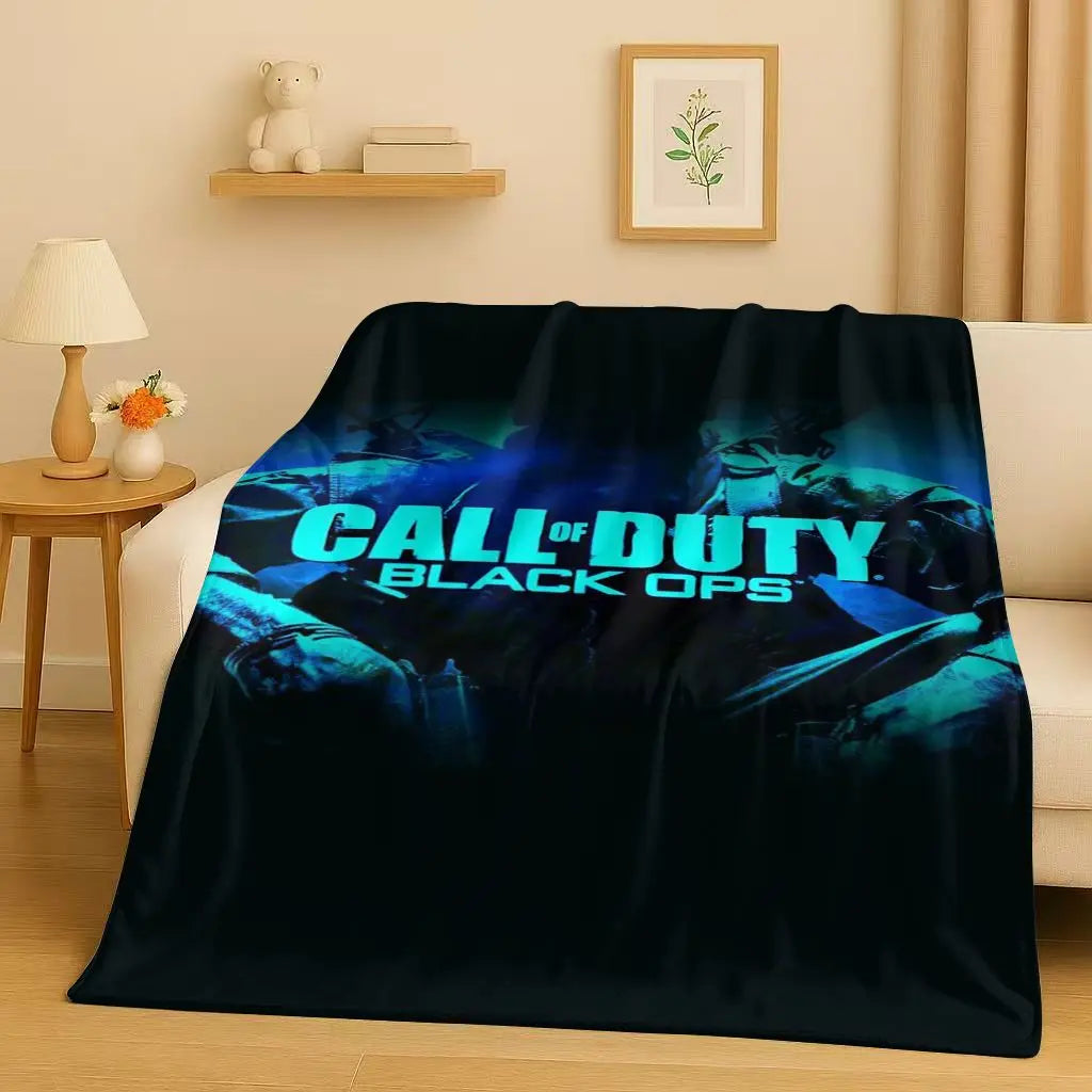 Classic Gun Game Call of Duty COD Ghost Simon Flannel Blanket,Ultra Soft Warm Plush Throw for Home Bedroom Bed Sofa Cover Kid