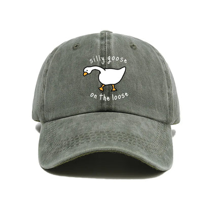 Big Goose Printed Baseball Hat for Men and Women, Small Fresh Soft Top Duck Tongue Hat, Sunshade Hat, Outdoor Sunscreen