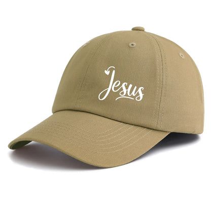 1pc JESUS Print Baseball Cap for Adults,Minimalist Retro Style Casual Soft Adjustable Dad Hat,Perfect As Gift
