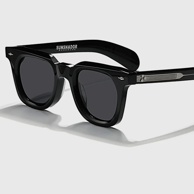 Luksusowa marka, designerskie, klasyczne okulary przeciwsłoneczne z acetatu w kolorze żółwiowym, męskie okulary w stylu retro, modne okulary męskie do noszenia na świeżym powietrzu, 148 mm