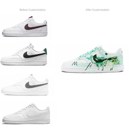 Räätälöidyt lenkkarit Nike Court Vision 1 ”Mint Gorgeous” Huiya Käsintehdyt High Street Campus -lenkkarit, liukumattomat miesten lenkkarit