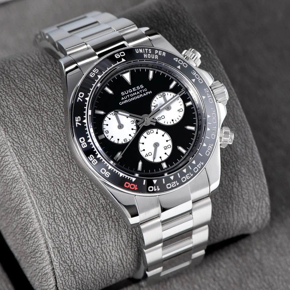 Sugess Diving Men's Watch Panda Automatic Mechanical Chronograph Peacock SL4801 Movement Wristwatch Waterproof Ceramic Bezel New