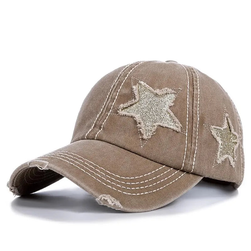 Retro Hole Baseball Cap for Women in Spring and Summer, Featuring a Small Face and a Pink Duckbill Cap with a Wide Brim