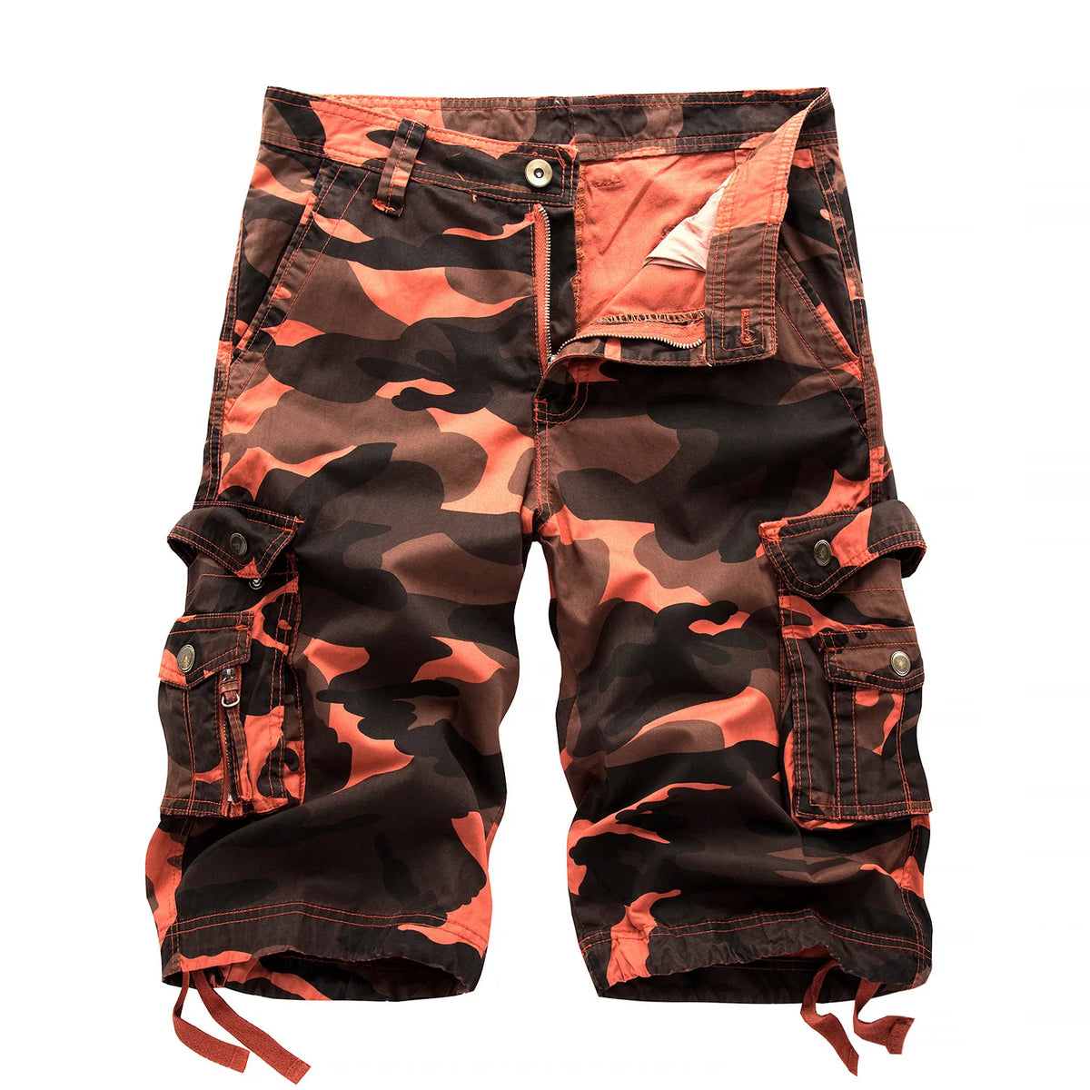 Pantalones de trabajo holgados de camuflaje para hombre, pantalones cortos de camuflaje militar de verano para hombre, pantalones de trabajo de camuflaje con múltiples bolsillos y de última moda