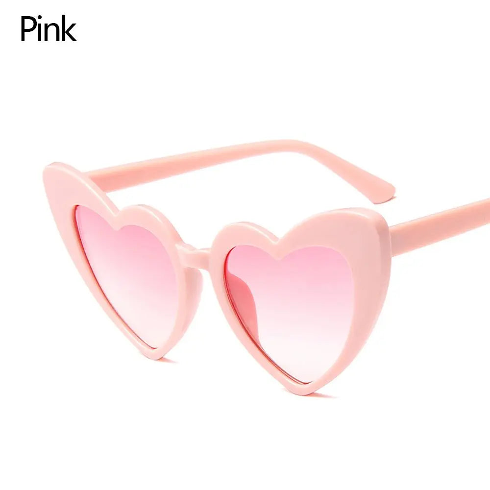 Ochelari de soare în formă de inimă, cu ramă metalică fără ramă, lentile degradate, ochelari de soare „Love Heart” pentru femei, protecție UV400