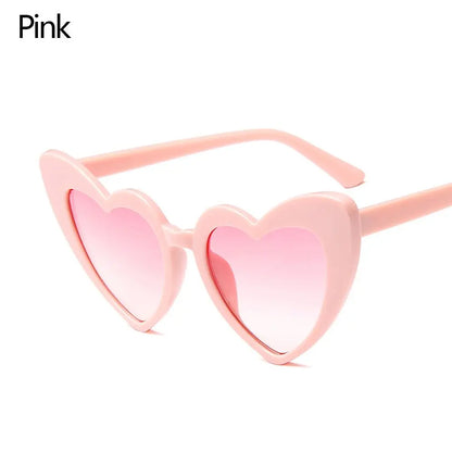 Ochelari de soare în formă de inimă, cu ramă metalică fără ramă, lentile degradate, ochelari de soare „Love Heart” pentru femei, protecție UV400