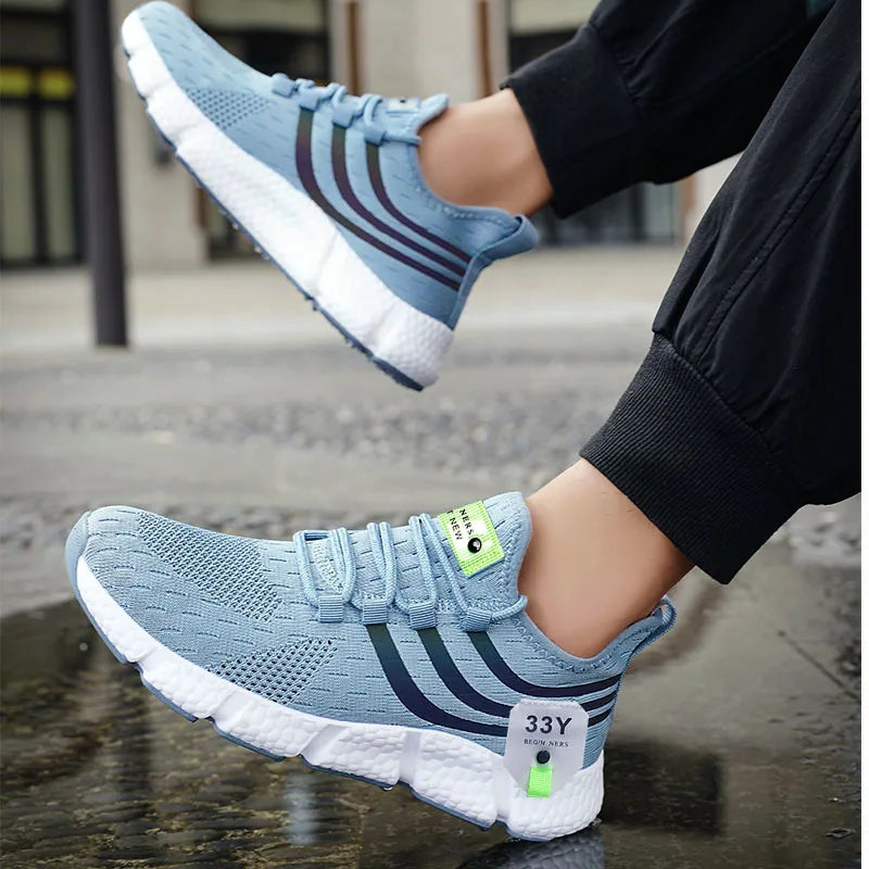 Chaussures de dehors Décontractées pour Homme, Baskets Légères et Respirantes, en Maille, Noires, de Course, d'Athlétisme, de Jogging, de Tennis, de Marche
