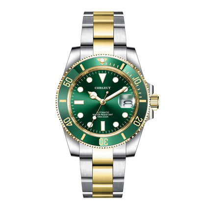 Custom logo NH35 MIYOTA 8215 Automatic Men Watch Luxury Diver Two Tone Gold 316L Stainless Steel Sapphire 10ATM Sterile Sunburs