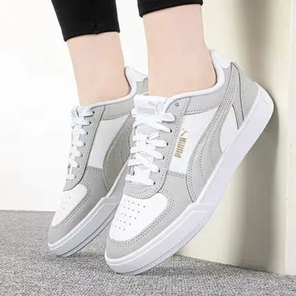 Baskets basses Puma 380810-35 Blanc Gris Or Cuir Synthétique Chaussures de skate décontractées Sport