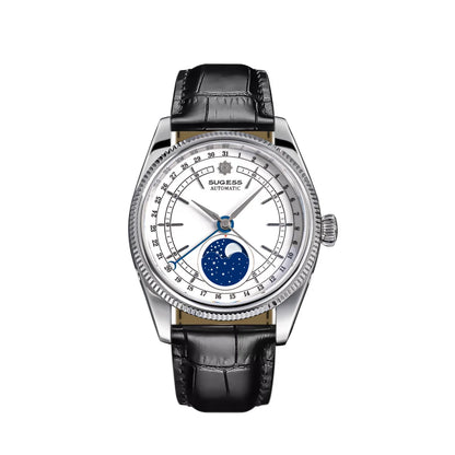 Sugess 40mm Men's Moonphase Automatic ST2108 Movement Sapphire Crystal Mechanical Wristwatch Waterproof Date 2024 New