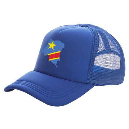 Casquette de camionneur pour homme « Congo démocratique » Casquette de la République démocratique du Congo Casquette de baseball Casquettes unisexes en maille aérée pour l'été