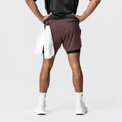 Dragon Ball Men's Shorts Double Layer 2-in-1 Pants Broly Japanese Anime Summer and Autumn Fake Two-piece Fitness Gym Sweatpants
