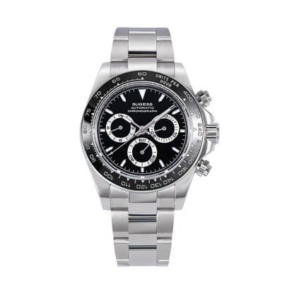 Sugess Diving Men's Watch Panda Automatic Mechanical Chronograph Peacock SL4801 Movement Wristwatch Waterproof Ceramic Bezel New