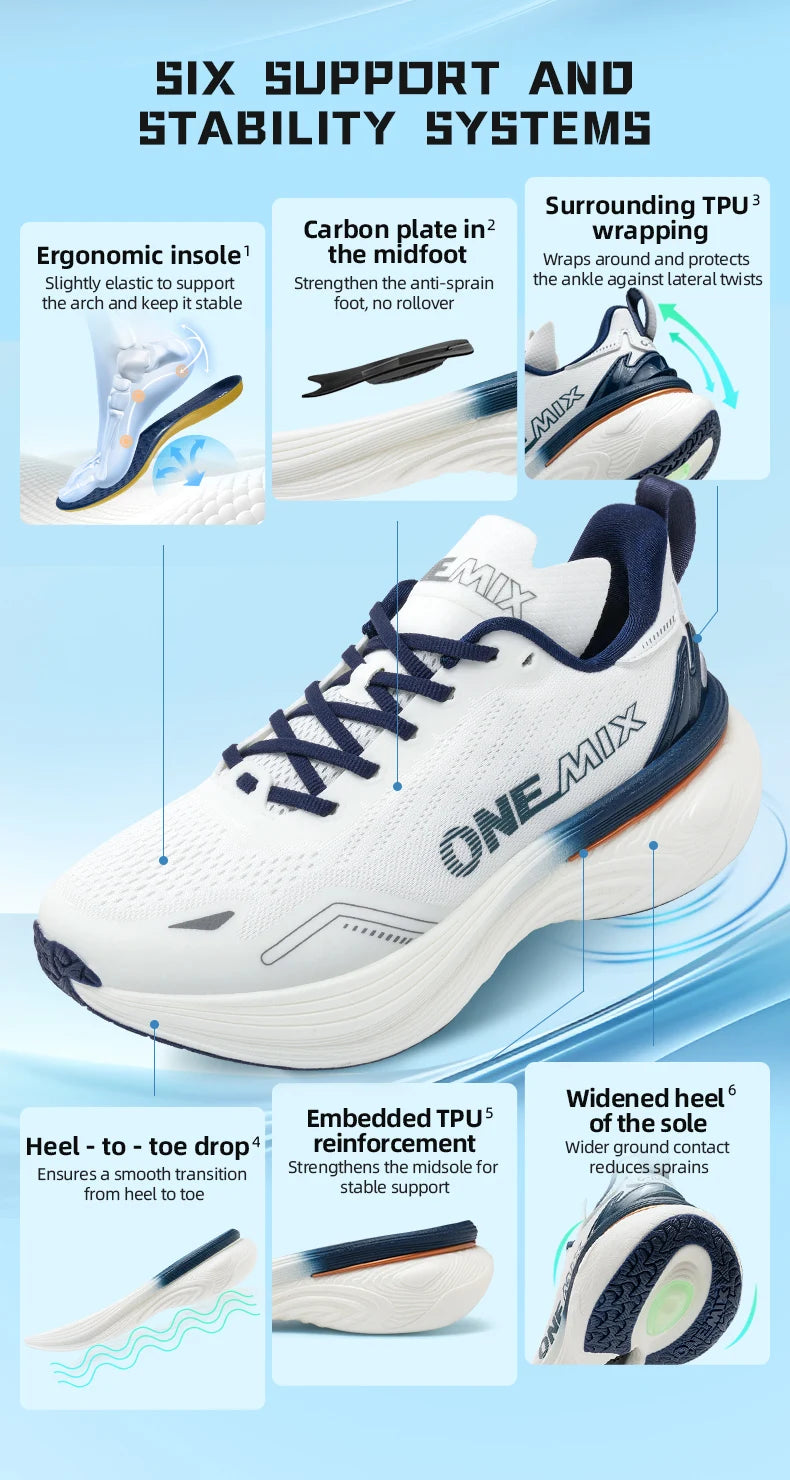 ONEMIX new jogging running shoes for women and men, light sneakers, road shoes, wear-resistant fashion sports shoes for fitness