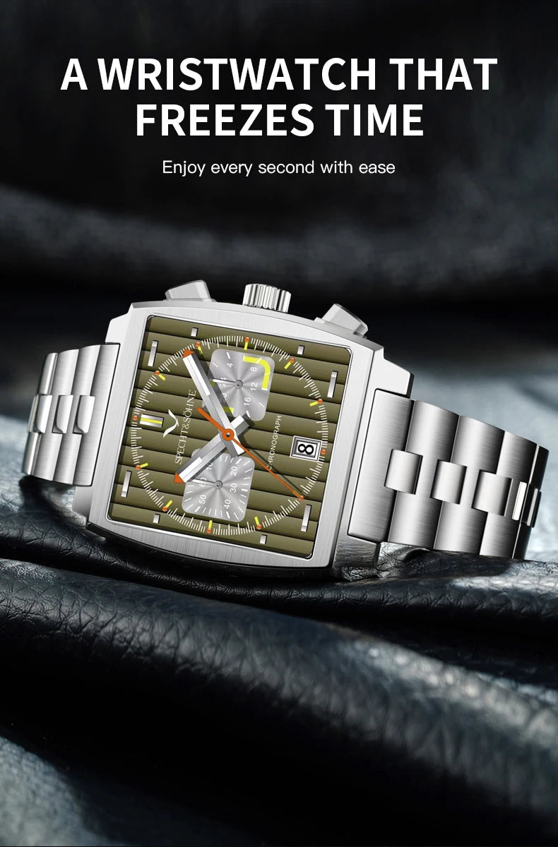 Specht&Sohne 2025 New Men's Watches Quartz Sport Watch Stainless Steel Leather Strap Japan Miyota VK63 Chronograph Reloj Hombre