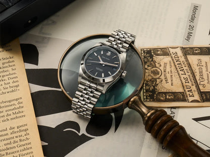 Baltany S4102 Business Men's Automatic Mechanical Wristwatch 36mm Linen Dial Engine Turned Bezel NH35 Luxury Dress Watch