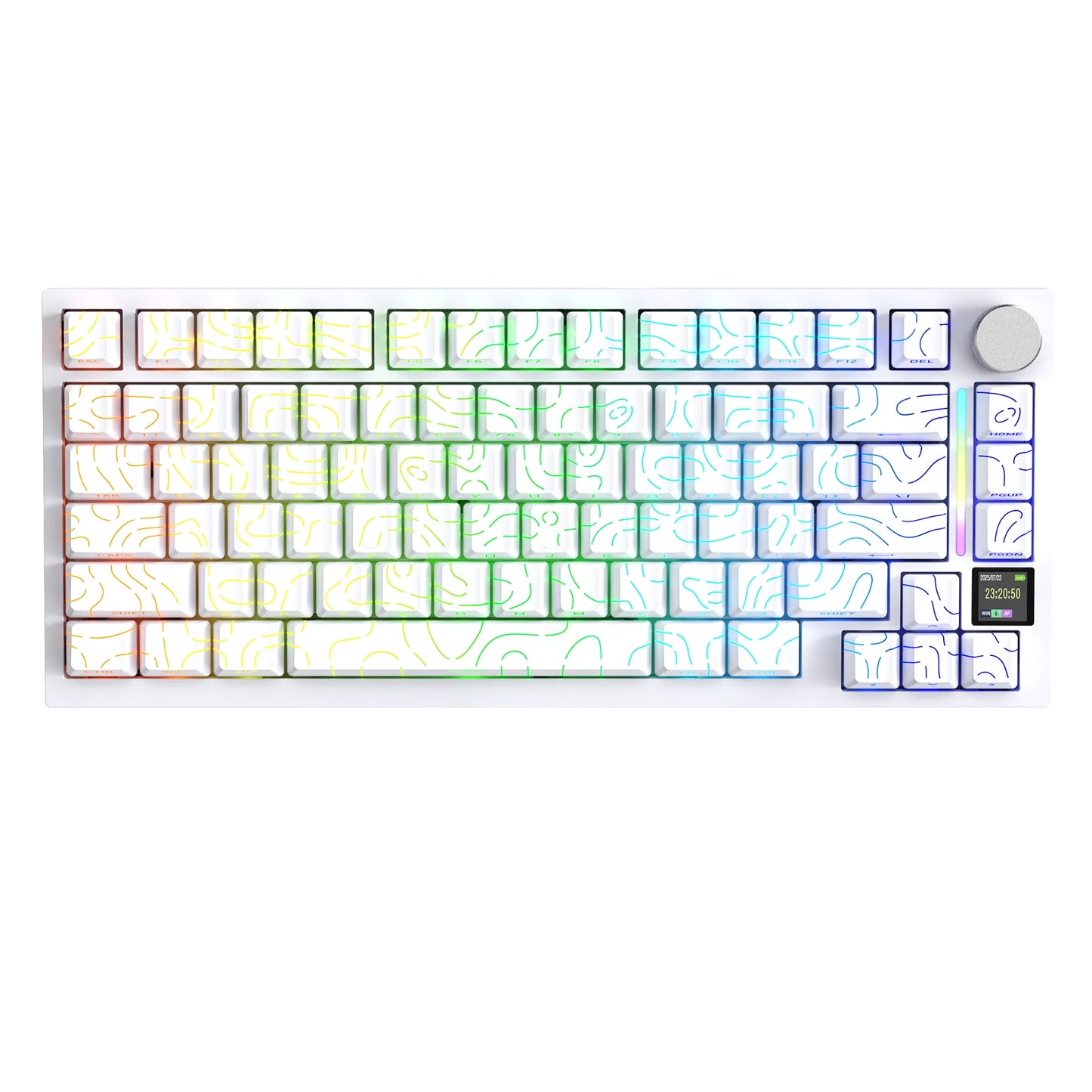 ATTACK SHARK X820 Ultra Gasket Mechanical Keyboard with TFT Screen & Knob, 75% ANSI Layout, Tri-mode, 5 Sound Absorbing Foams