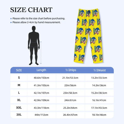Pantalones de pijama personalizados para hombre con estampado «Soniced», con motivo de erizo, ropa de dormir, pantalones de estar por casa con bolsillos