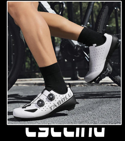 Road Cycling Shoes Flats Cleats Shoes Speed Cycling Sneakers Men’s Bike Shoes Women’s Self-Locking Non-slip Mountain Bicycle SPD Shoes