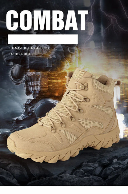 Upgraded Tactical Combat Training Boots Male Outdoors Camping Anti-wear Rapid Response Hiking Shoes Fishing Hunting Sneakers Men