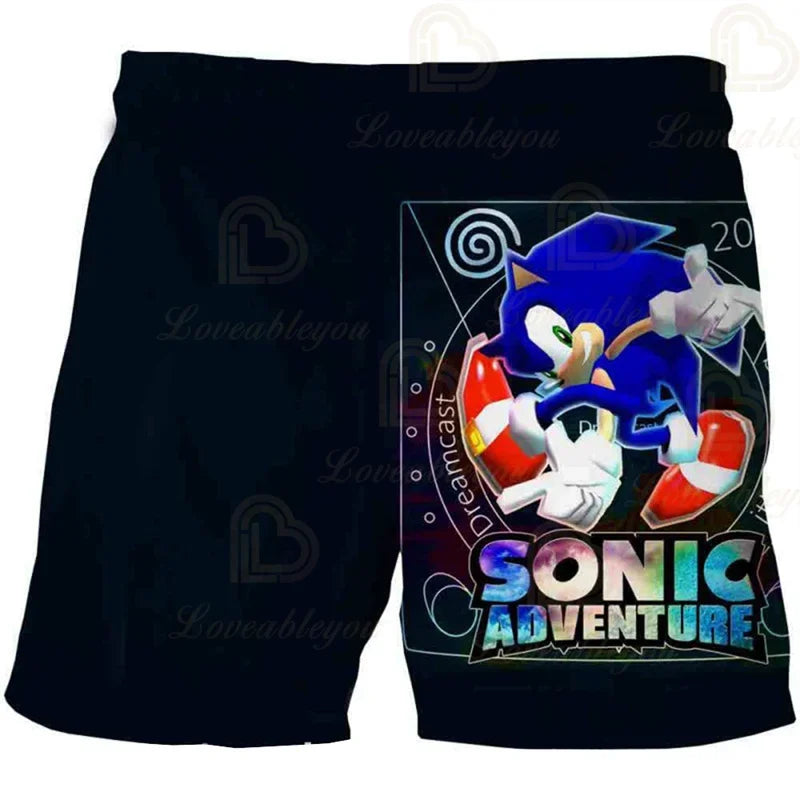 Pantalones infantiles de moda impresos en 3D: pantalones cortos S-Sonici, ropa de playa para niños, bañadores, trajes de baño, pantalones cortos de playa y pantalones