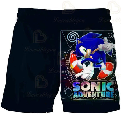 Pantalones infantiles de moda impresos en 3D: pantalones cortos S-Sonici, ropa de playa para niños, bañadores, trajes de baño, pantalones cortos de playa y pantalones