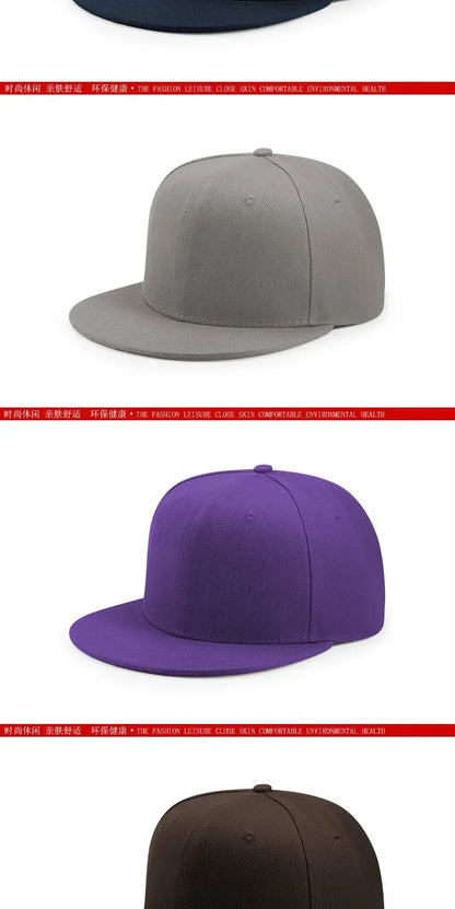 Big Bone Man Plus Size Baseball Caps Adult Flat Peak Hip Hop Fitted Hat Men Women Large hats Snapback Cap size 6 3/4 to 8