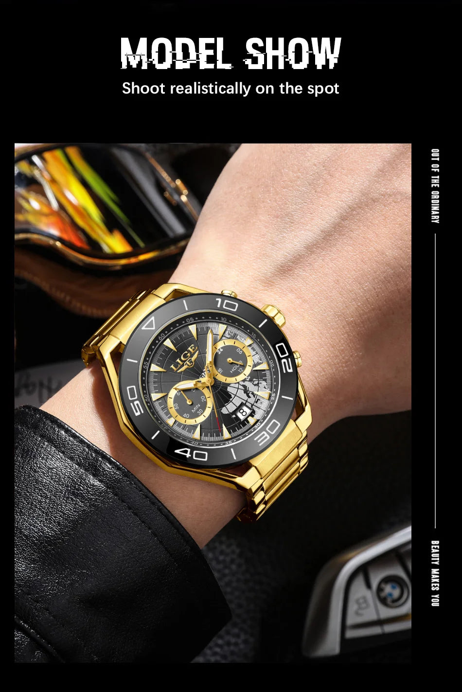 LIGE Luxe herenhorloges Casual zakelijk horloge Herenmode Waterdicht Militair herenhorloge met kwarts Montre Homme