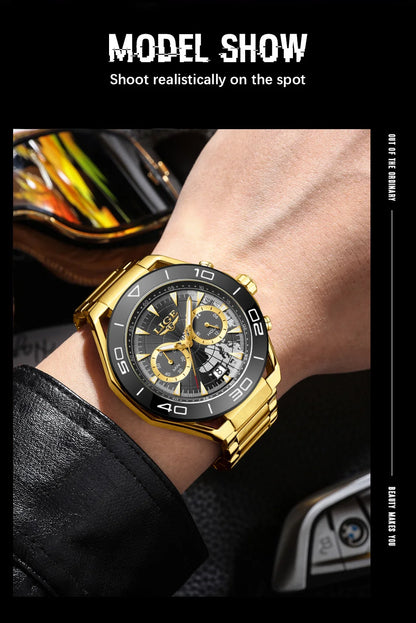 LIGE Luxe herenhorloges Casual zakelijk horloge Herenmode Waterdicht Militair herenhorloge met kwarts Montre Homme