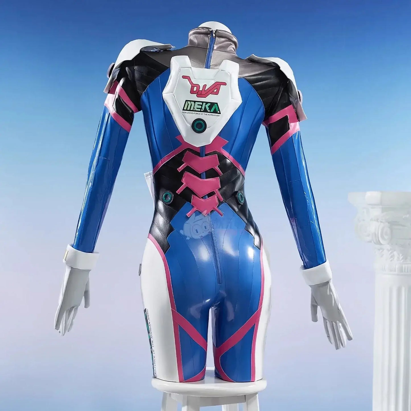 Game Overwatch Dva Song Hana Cosplay Costume Women Cute Elasticity Leather Jumpsuit Zentai Suit Halloween Carnival Party Clothes