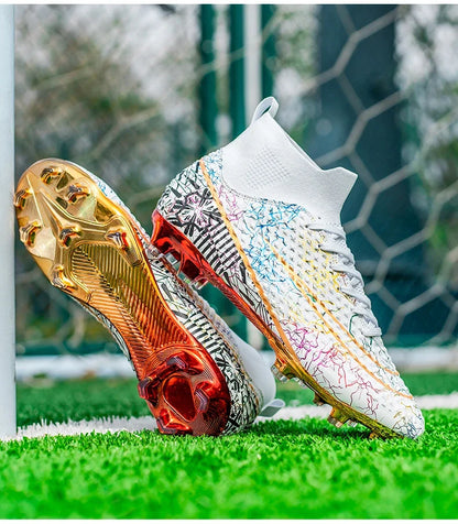 Chaussures de football pour enfants, crampons de football pour garçons et filles, chaussures de sport d'extérieur légères, durables et antidérapantes pour les jeunes