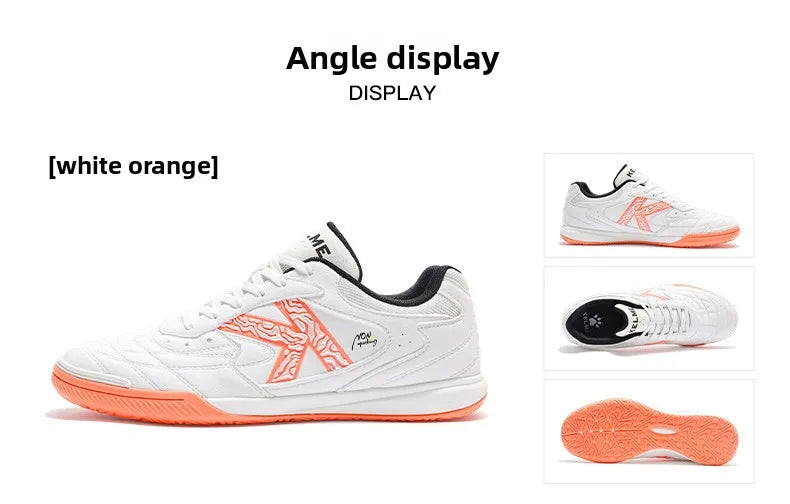 Kelme Indoor Football Shoes Adult Flat Sole Youth Match Five-a-side Training Soccer Cleats Men's Futsal Sneakers