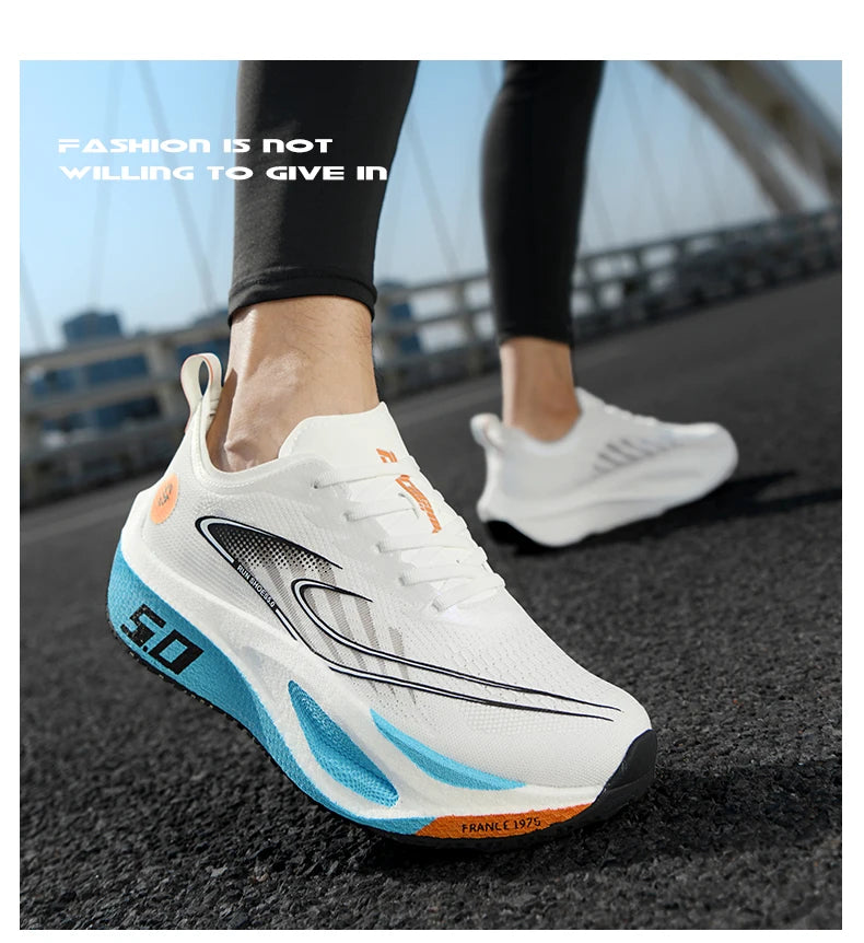 Unisex 2025 Full Carbon Plate Running Shoes, Professional Marathon Racing Lightweight Bounce Cushion Breathable Sports Sneakers