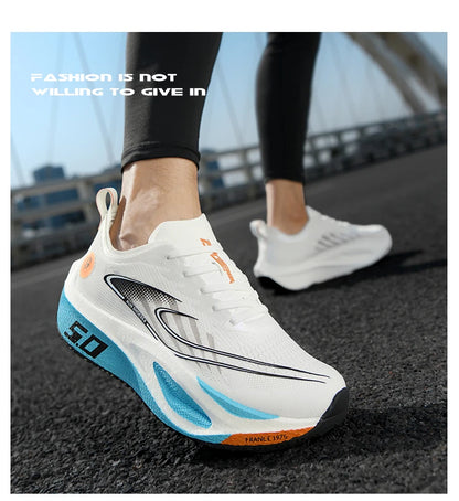 Unisex 2025 Full Carbon Plate Running Shoes, Professional Marathon Racing Lightweight Bounce Cushion Breathable Sports Sneakers