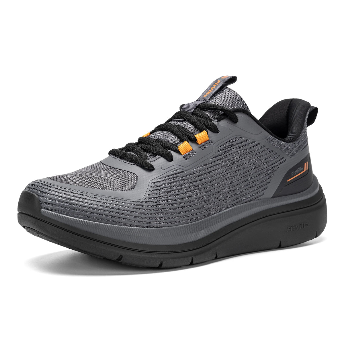 Fittington Men's Walking Shoes Extra Wide Sneakers Comfortable Lightweight Running Sports Shoes with Arch Support for Flat Feet