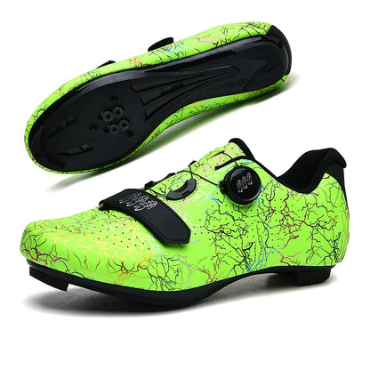 Zapatillas de ciclismo nuevas para hombre con cierre automático para carretera, montaña y exterior; zapatillas deportivas de ciclismo para mujer para spinning indoor