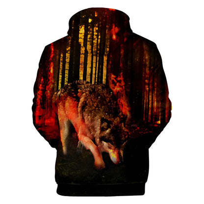 Hanorac cu glugă Cool Space Galaxy Wolf pentru bărbați, hanorace cu glugă, model „Bright Wolf”, hanorace la modă cu „Handsome Wolf”, hanorace de primăvară și toamnă, pulovere, hanorace
