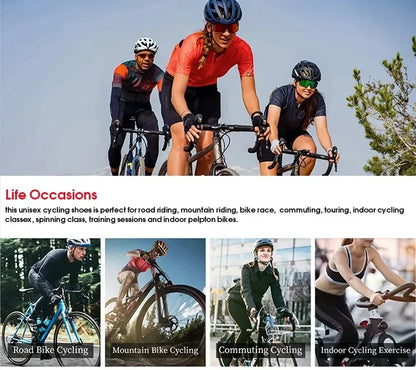 Scarpe da ciclismo da uomo e da donna per bici da strada, competizione e velocità, scarpe sportive da ciclismo autobloccanti con tacchette SPD