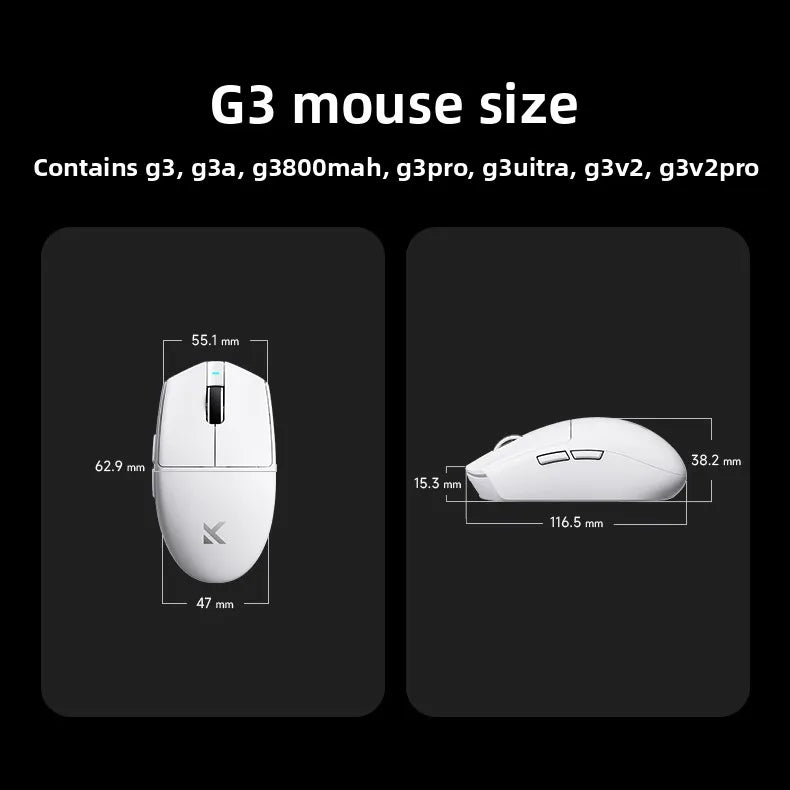 MCHOSE G3 V2 PRO Wireless Mouse Bluetooth Tri Mode Ergonomics Lightweight Laptop Office Gaming Computer Accessories