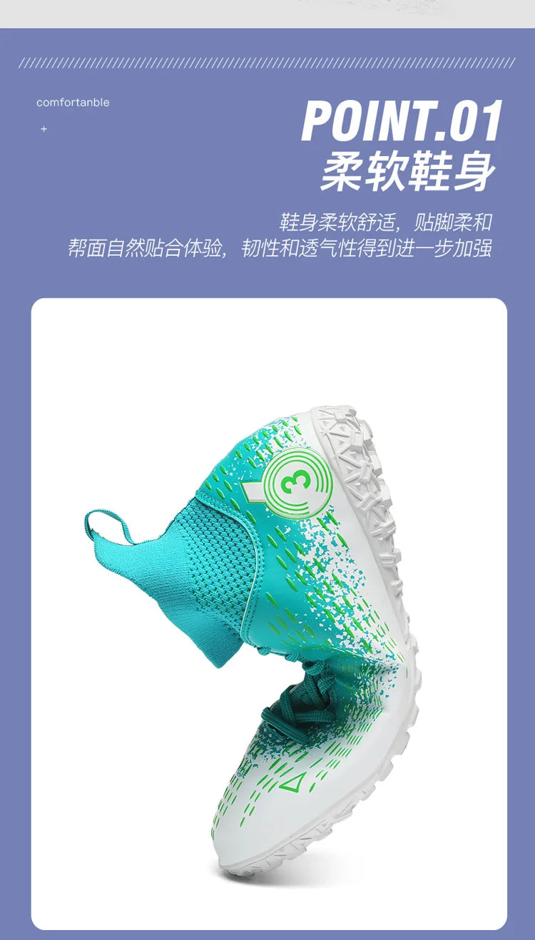 Teenage Adult Football Shoes New Fashion Large Size Sneakers Outdoor Professional Competition Training Football Footwear 31-48