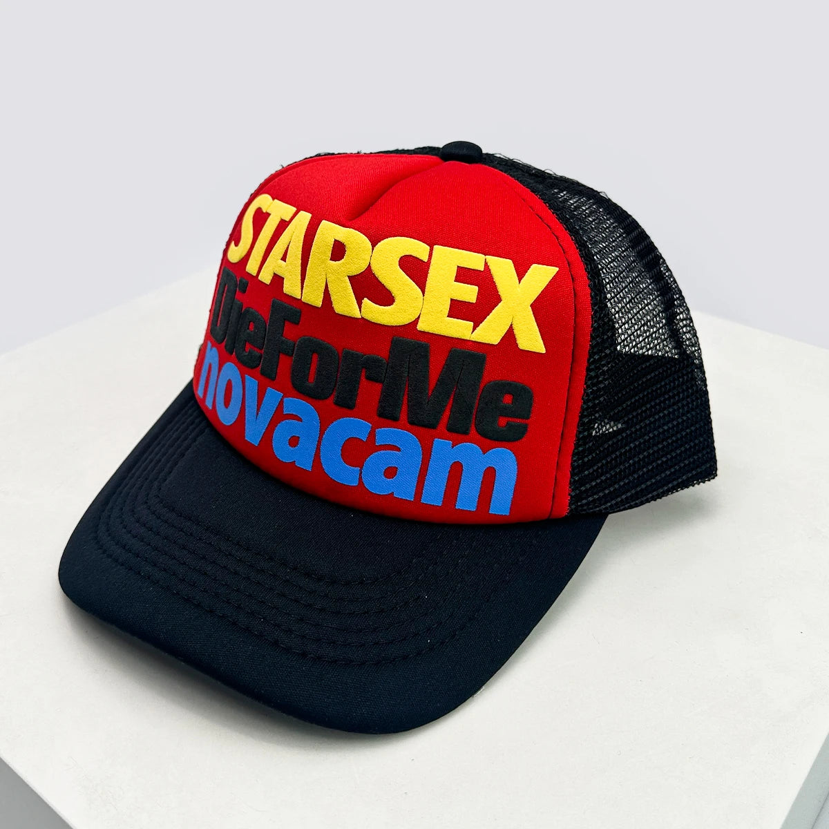 Gorras de béisbol unisex con bloques de color, letras estampadas y bordadas, estilo hip hop, de malla transpirable, con visera para el sol, gorras de camionero urbanas y versátiles