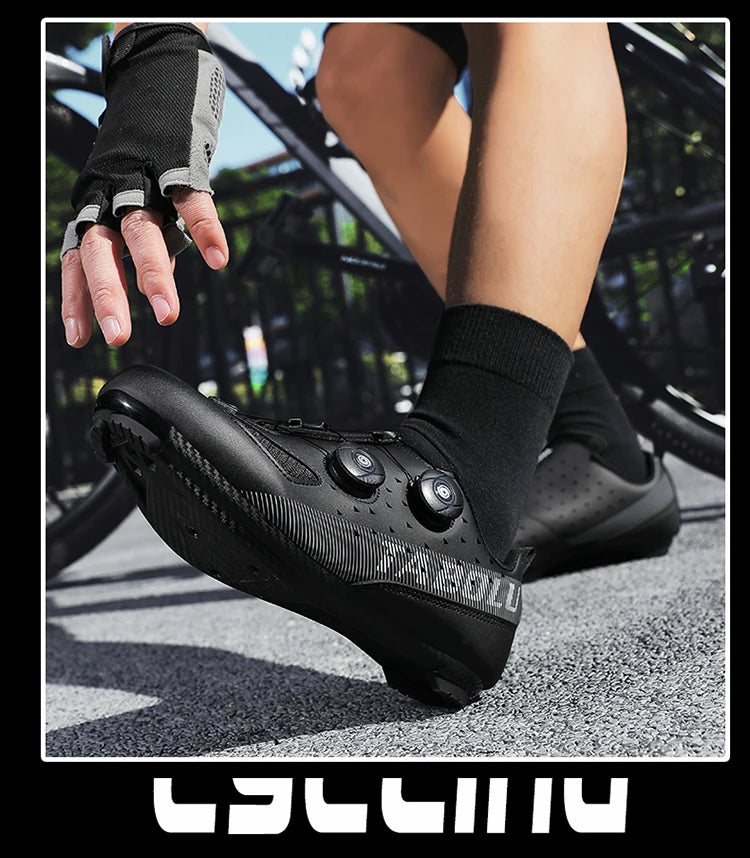Road Cycling Shoes Flats Cleats Shoes Speed Cycling Sneakers Men’s Bike Shoes Women’s Self-Locking Non-slip Mountain Bicycle SPD Shoes